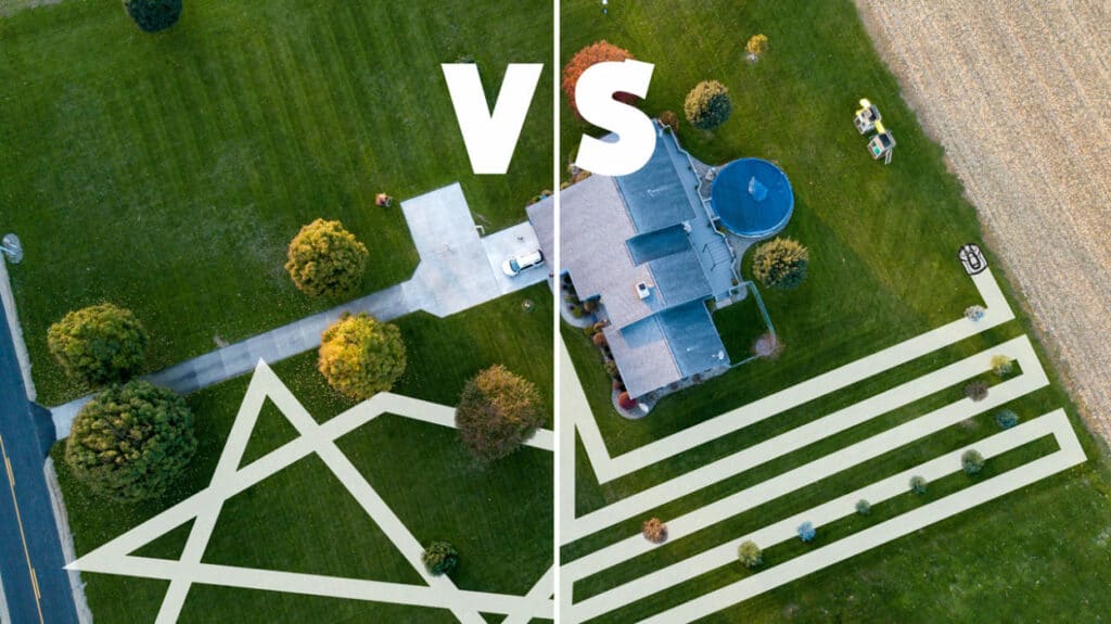 Mähroboter systematisches versus chaotisches Mähen